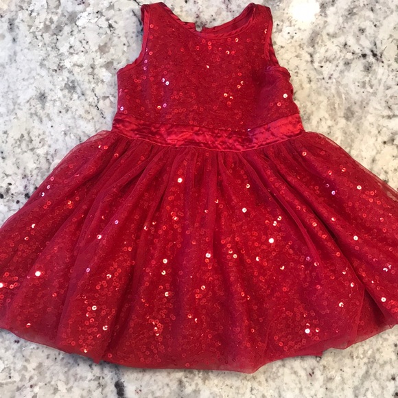 Cat & Jack Red Sequin Toddler Dress - Picture 1 of 7